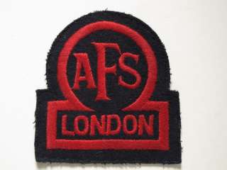 British WWII London Blitz firemans patch  