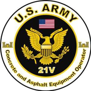 United States Army MOS 21V Concrete & Asphalt Equipment Operator Decal 