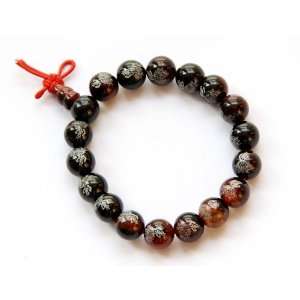  10mm Agate Beads Tibetan Buddhist Prayer Mala Wrist 
