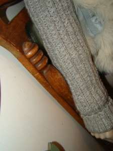 Vtg SAGA FOX Silver Fox Fur Leather Sweater Sleeve Coat  