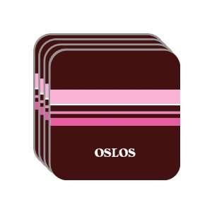 Personal Name Gift   OSLOS Set of 4 Mini Mousepad Coasters (pink 