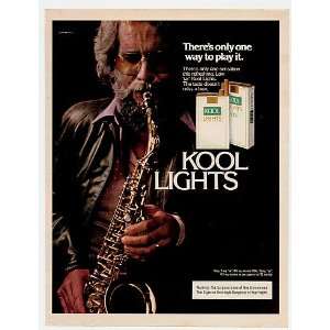   Saxophone Kool Lights Cigarette Print Ad (7006)