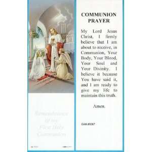  Communion Prayer Bookmark  Girl