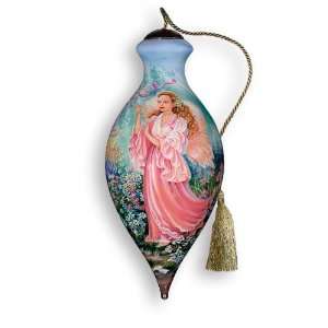   Breast Cancer Hand Painted Glass Christmas Ornament #195 Home