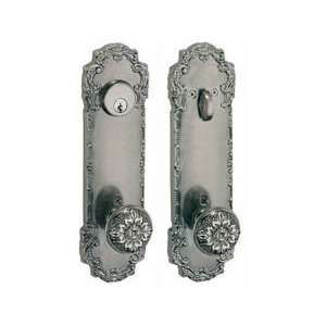   Brass Colonial Crest Double Cylinder Keyed Entry Set from the Coloni