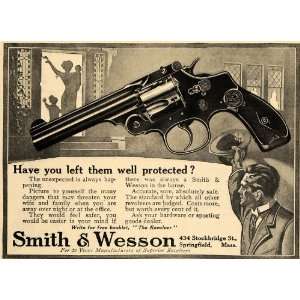 1912 Ad Smith & Wesson Revolver Firearms Springfield   Original Print 