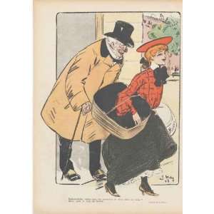    Art Deco Humour Trying To Bribe A Lady 1903