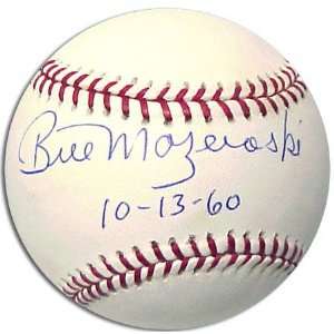 Bill Mazeroski Autographed Baseball with Inscription  