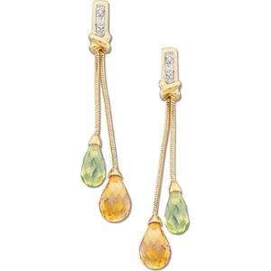  Briolette Diamond Earrings in 14k Yellow Gold (0.02 Ct. tw 
