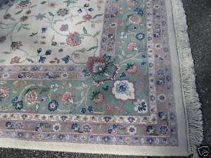 Indo Kashan Oriental Carpet 9X12 Fine Pastel Colors  
