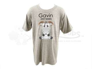 Personalised Childrens/Kids T Shirt  Goat Design  