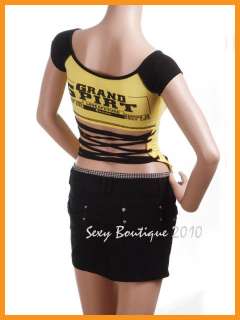New Korea Sexy Letters Backless Womens T shirt Top Tops  