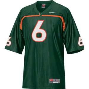  Miami Hurricanes #6 Green Nike Tackle Twill Football 
