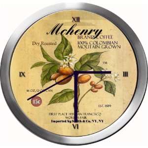  MCHENRY 14 Inch Coffee Metal Clock Quartz Movement 