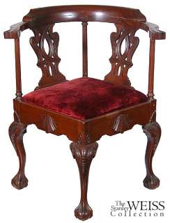 SWC Carved Chippendale Corner Chair, Sypher, c.1890  