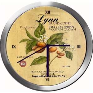  LYNN 14 Inch Coffee Metal Clock Quartz Movement Kitchen 