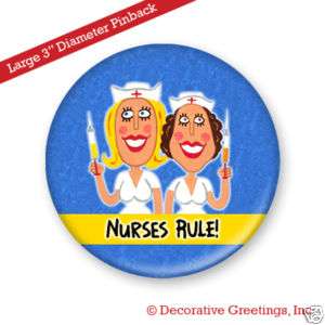 NURSES RULE Pin Badge Button Student nurse nursing Gift  