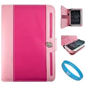  Magenta with Baby Pink Protective Leather Case Cover with 