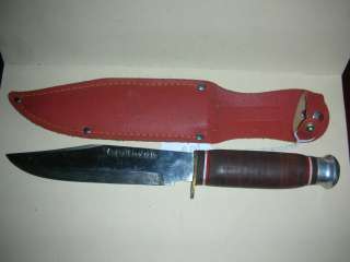 Vintage Original Bowie Knife Fixed Blade Knife with Sheath   Japan 