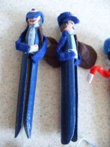 19 CLOTHESPIN MARCHING BAND DRUMMER BOY CHRISTMAS Ornament vtg mailman 