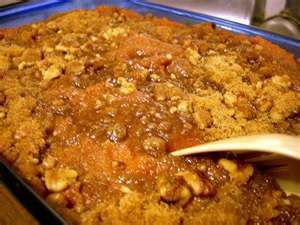 SWEET POTATOES and APPLES with CARAMEL PECAN TOPPING Recipe ~ DO AHEAD 