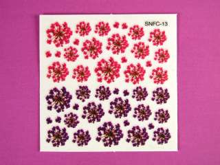Glitter Gel Nail Art Flower Sticker Floral Decals 1324  
