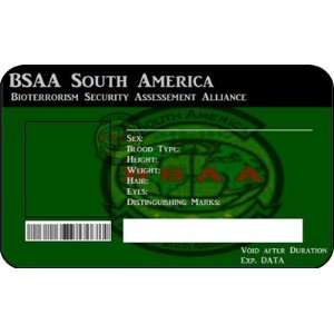  BSAA West Africa Bioterrorism Resident Evil ID Card 