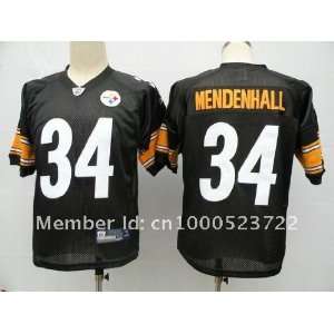 mix order pittsburgh steelers #34 rashard mendenhall 34 black football 
