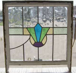   Antique Stained Glass Windows Swag Art Deco Bursts with Purple  