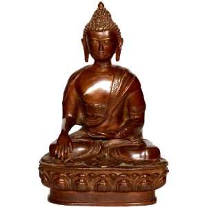  Buddha in the Earth Touching Mudra   Brass Sculpture