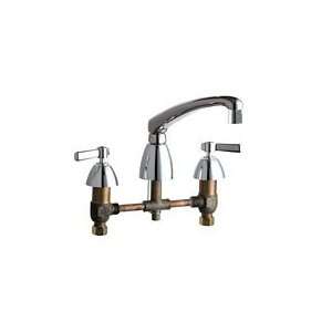   Chrome Manual Deck Mounted 8 Centerset Kitchen Faucet with Cast Swin