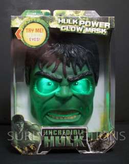 Incredible Hulk POWER GLOW MASK   Eyes Glow 4 Adult NEW  