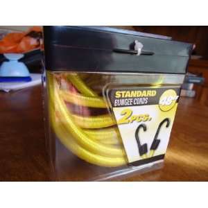 48 STANDARD BUNGEE CORDS 2 PACK YELLOW   STEEL CORE COATED HOOKS by 