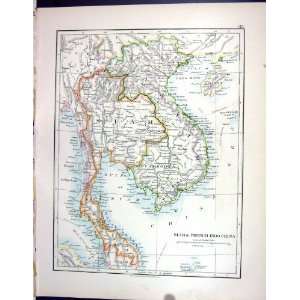 Johnston Map 1906 Siam French Indo China Cambodia China Tibet 