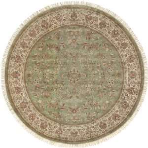   Semi Worsted New Zealand Wool Taj Mahal Hand Knotted 8 Round Rugs