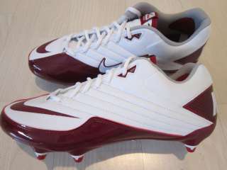 NEW Nike Super Speed D Low Mens Size 12 Football Cleats White/Maroon 