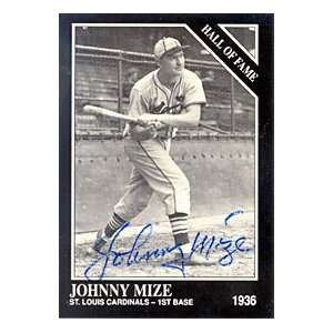  Johnny Mize Autograph/Signed 1991 TSN Card Sports 
