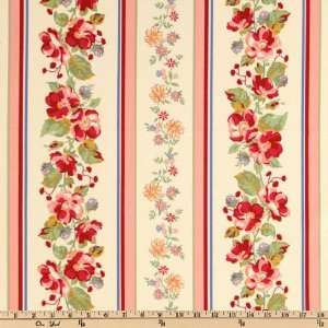   Wild Rose Stripe Red Fabric By The Yard eleanor_burns Arts, Crafts