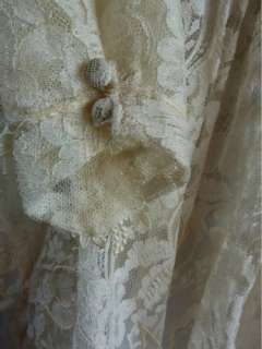 Vintage Lace Applique & Tulle Wedding Princess Mid Century Fitted 