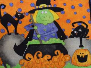 New Halloween Fabric Panel Witch Mummy Bride Frankenstein Holiday 