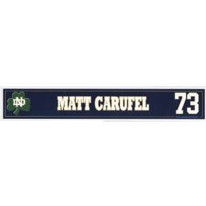  Matt Carufel Notre Dame Game Used Locker Tag vs. Penn 