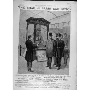   1889 Shah Paris Exhibition Bushmills Whisky Old Print