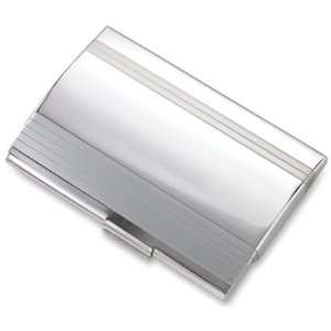  Two Tone Silver Card Case   Free Personal Engraving 