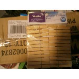  Minky Wooden Clothes Pins, 50 Pack