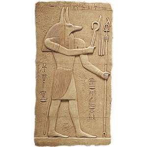  Anubis Standing with Crook and Flail Egyptian Relief 