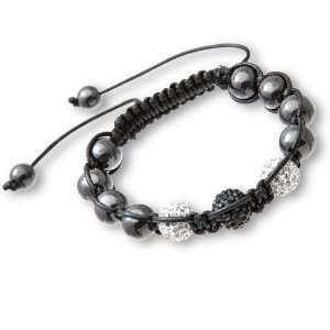   Idolise Bracelet Clear Black Sparkly & Magnetite Beads Jewelry