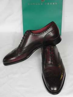   MALVERN III Antiqued Burgundy Calf Brogue Lace Up Shoes UK 9 E  