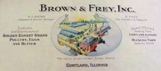 Brown & Frey Cortland Illinois Letterhead DeKalb OLD  