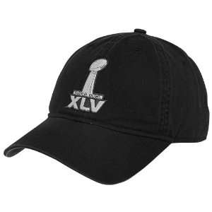  Reebok Super Bowl Xlv Slouch Adjustable Hat  Black 