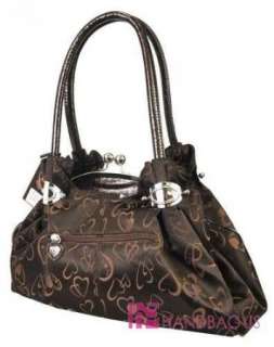   Designer Inspired HEART & LOVE Fashion Clutch Bag Handbag Purse Brown